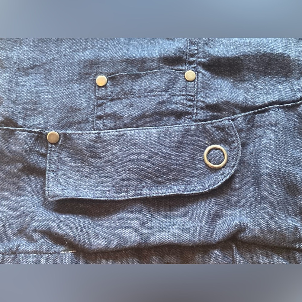 Chico’s 100% Linen blue Zip Up Jacket. Size Large. - Picture 8 of 12